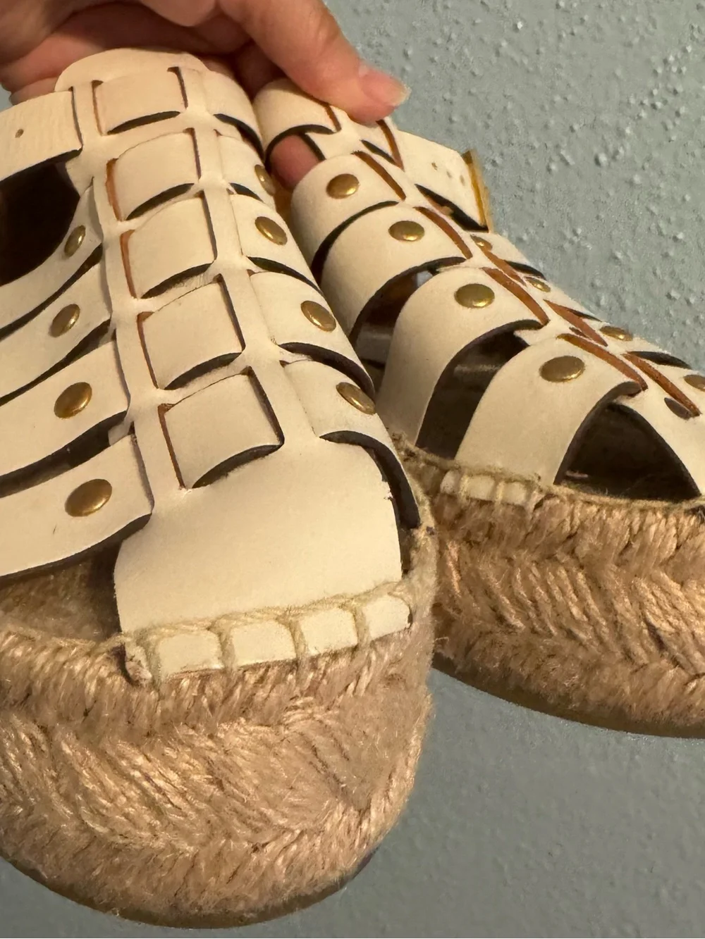Tory Burch Leather Fisherman Espadrille Platform Sandals